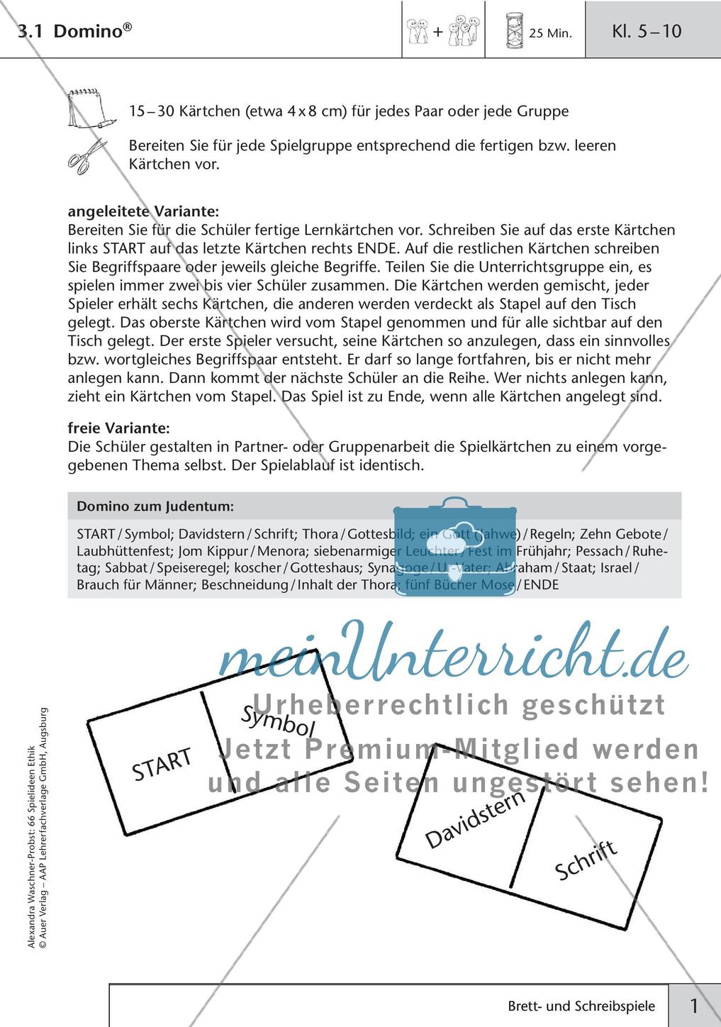 66 Spielideen Ethik: Brett- und Schreibspiele Preview 3