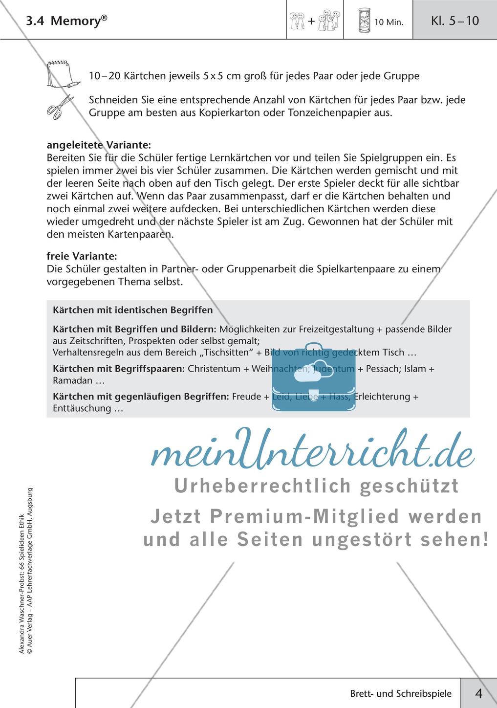 66 Spielideen Ethik: Brett- und Schreibspiele Preview 6