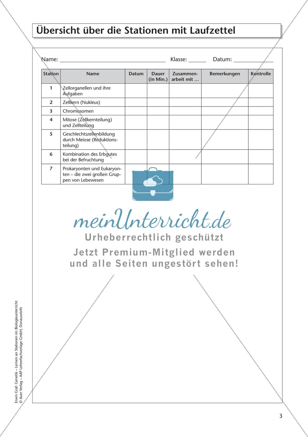Genetik an Stationen: Grundlagen der Genetik Preview 5