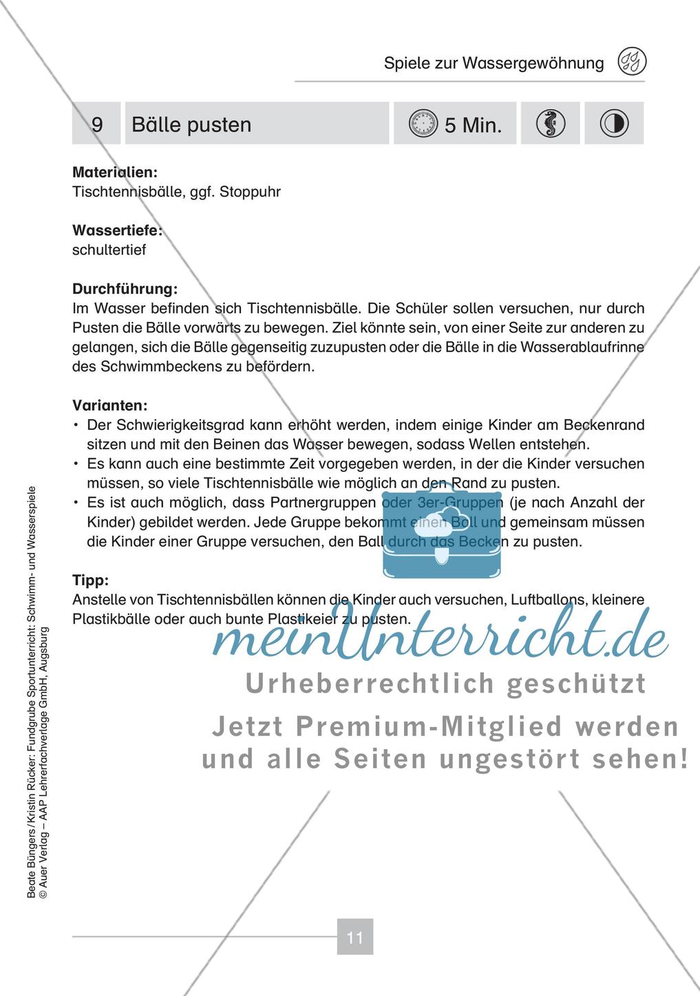 Schwimm- & Wasserspiele: Wassergewöhnung Preview 13