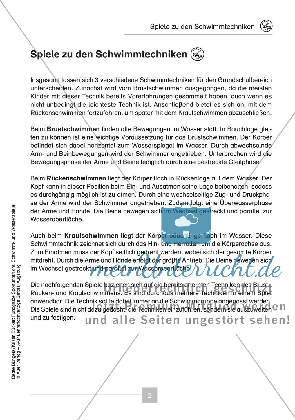 Schwimm- & Wasserspiele: Schwimmtechniken Preview 4
