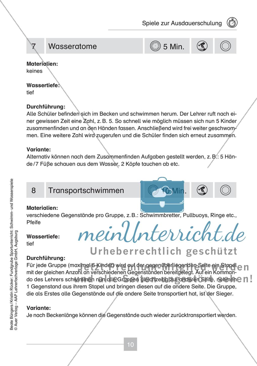Schwimm- & Wasserspiele: Ausdauerschulung Preview 12