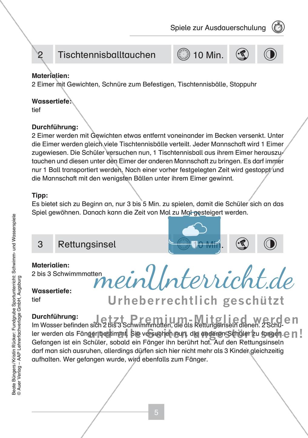 Schwimm- & Wasserspiele: Ausdauerschulung Preview 7
