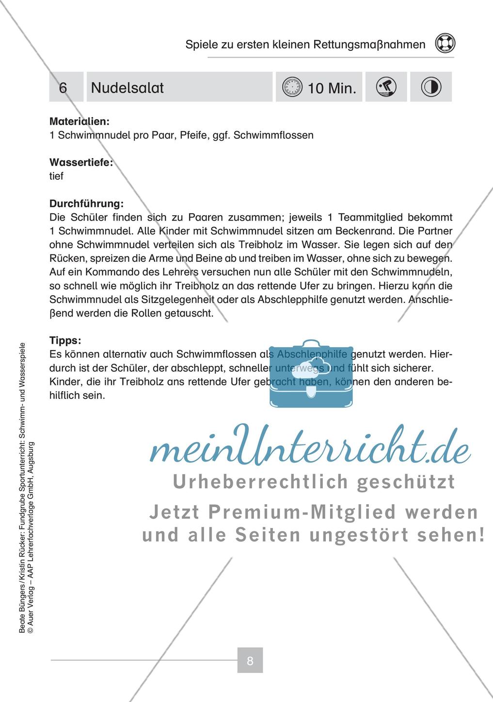 Schwimm- & Wasserspiele: erste kleine Rettungsmaßnahmen Preview 10
