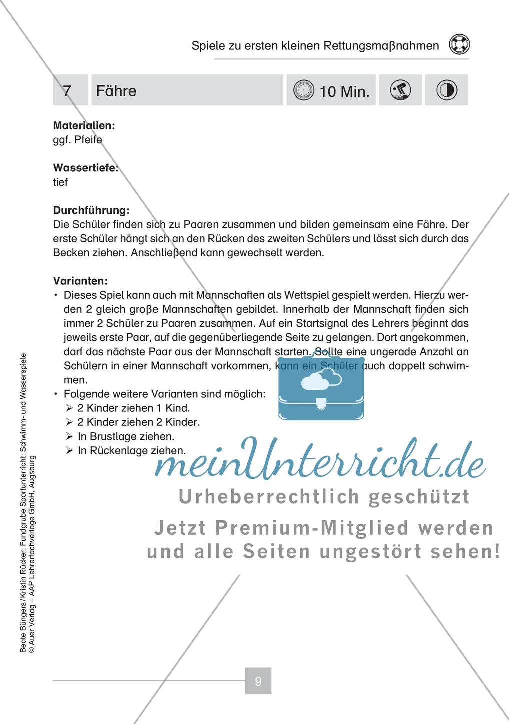 Schwimm- & Wasserspiele: erste kleine Rettungsmaßnahmen Preview 11