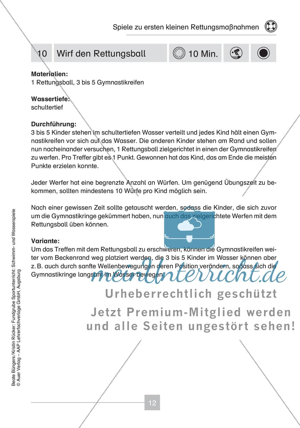 Schwimm- & Wasserspiele: erste kleine Rettungsmaßnahmen Preview 14