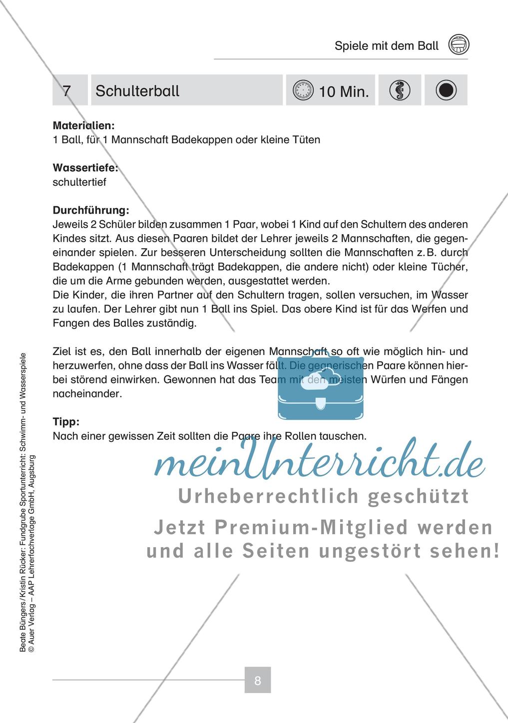 Schwimm- & Wasserspiele: Spiele mit dem Ball Preview 10