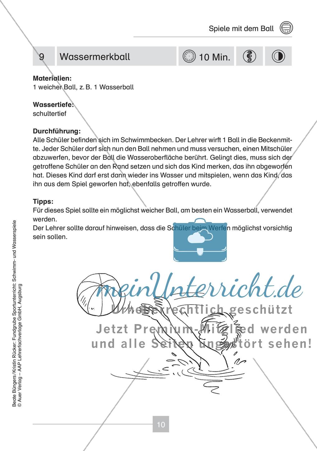 Schwimm- & Wasserspiele: Spiele mit dem Ball Preview 12