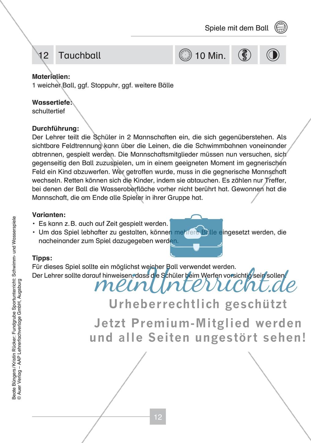 Schwimm- & Wasserspiele: Spiele mit dem Ball Preview 14