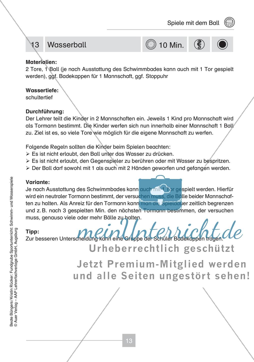 Schwimm- & Wasserspiele: Spiele mit dem Ball Preview 15