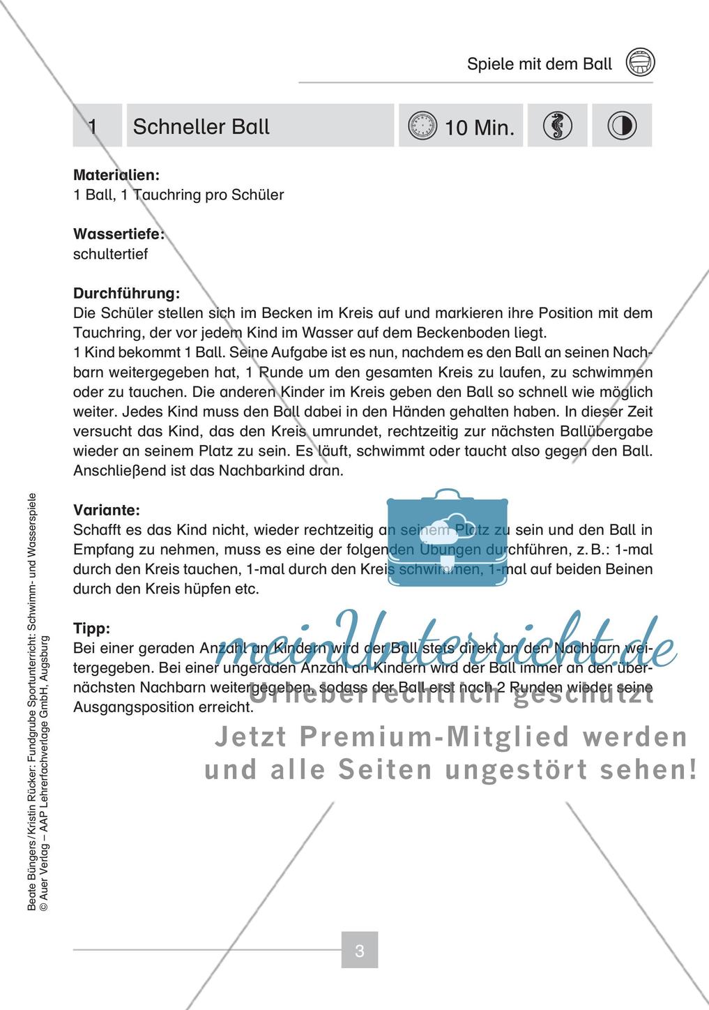 Schwimm- & Wasserspiele: Spiele mit dem Ball Preview 5