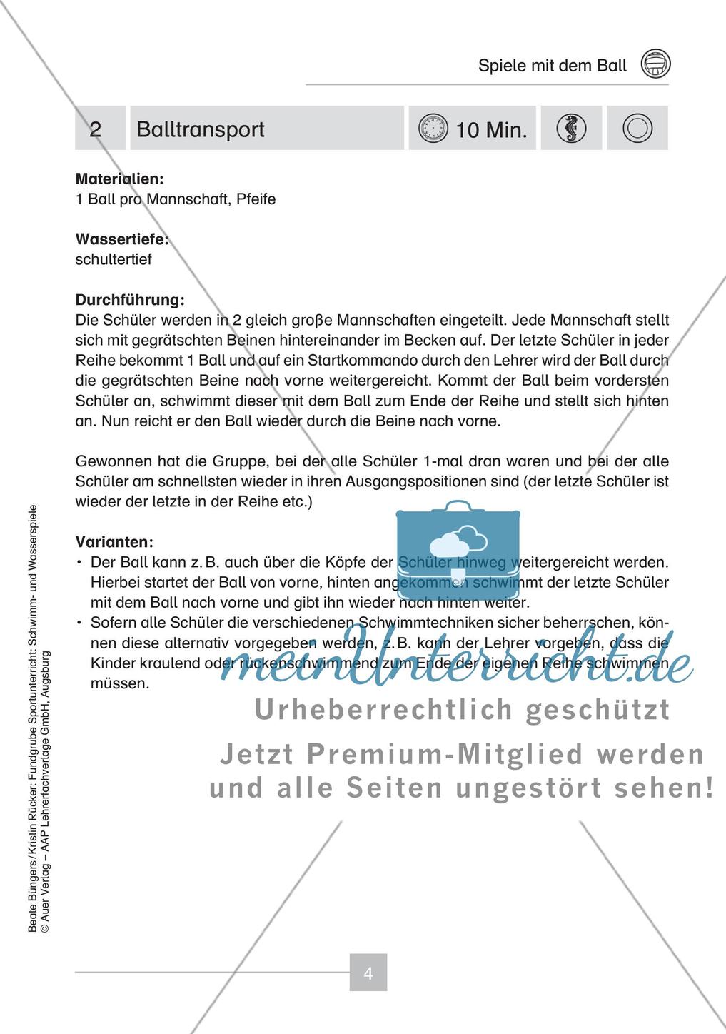 Schwimm- & Wasserspiele: Spiele mit dem Ball Preview 6