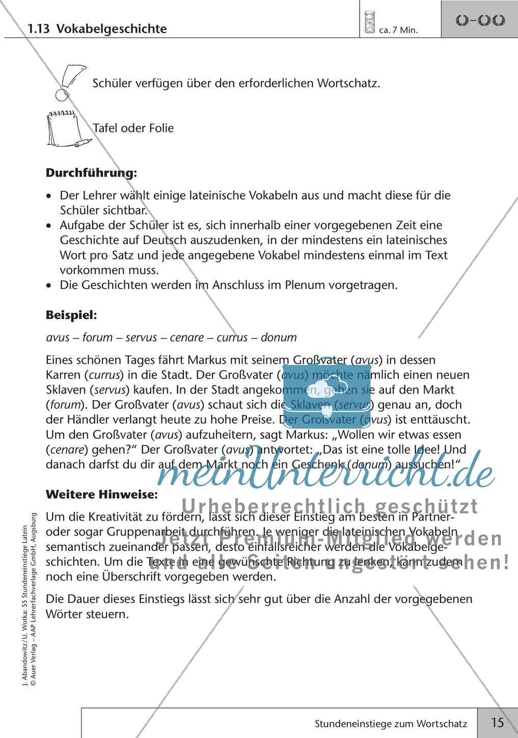Stundeneinstiege zum Wortschatz Preview 17