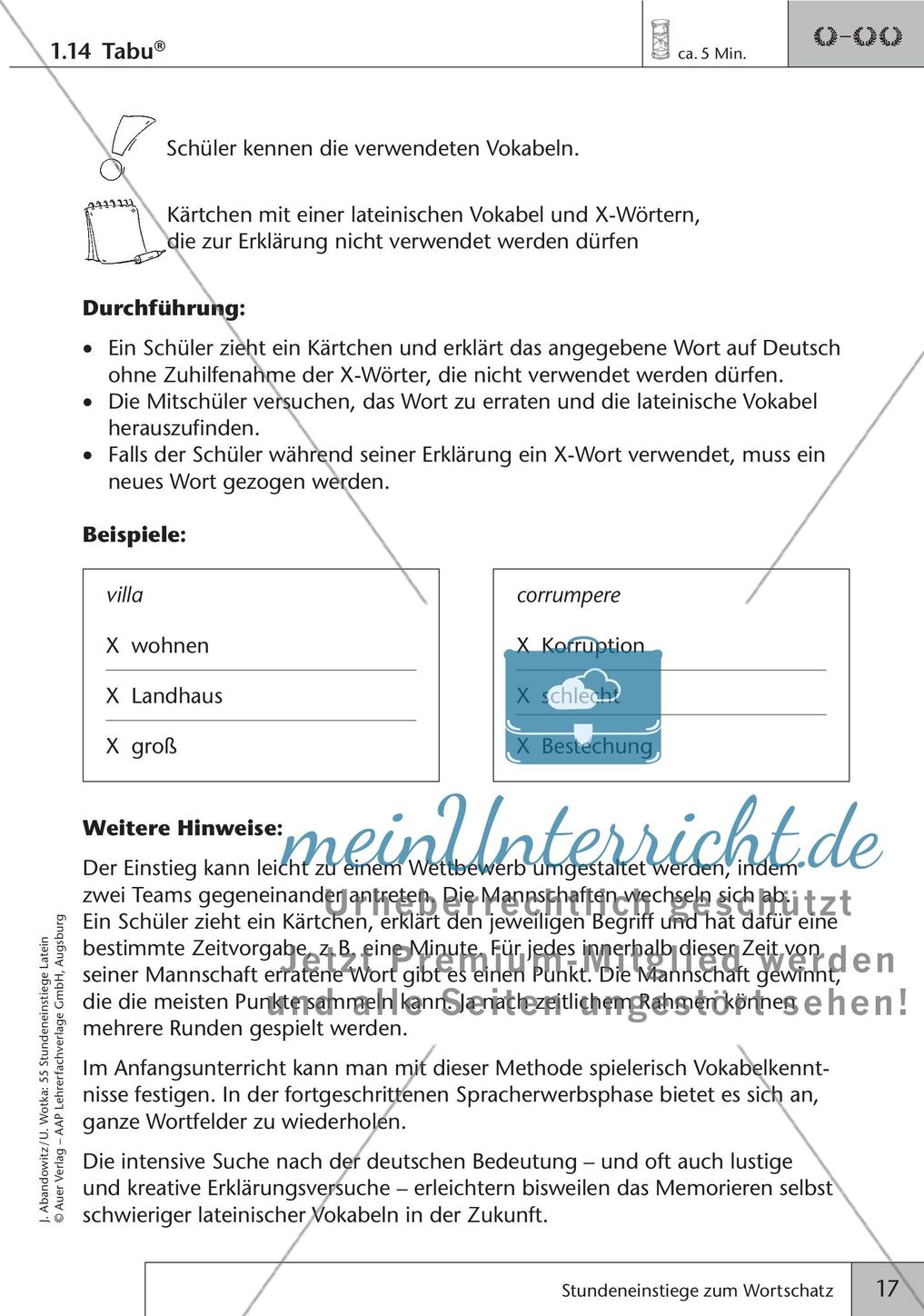 Stundeneinstiege zum Wortschatz Preview 19