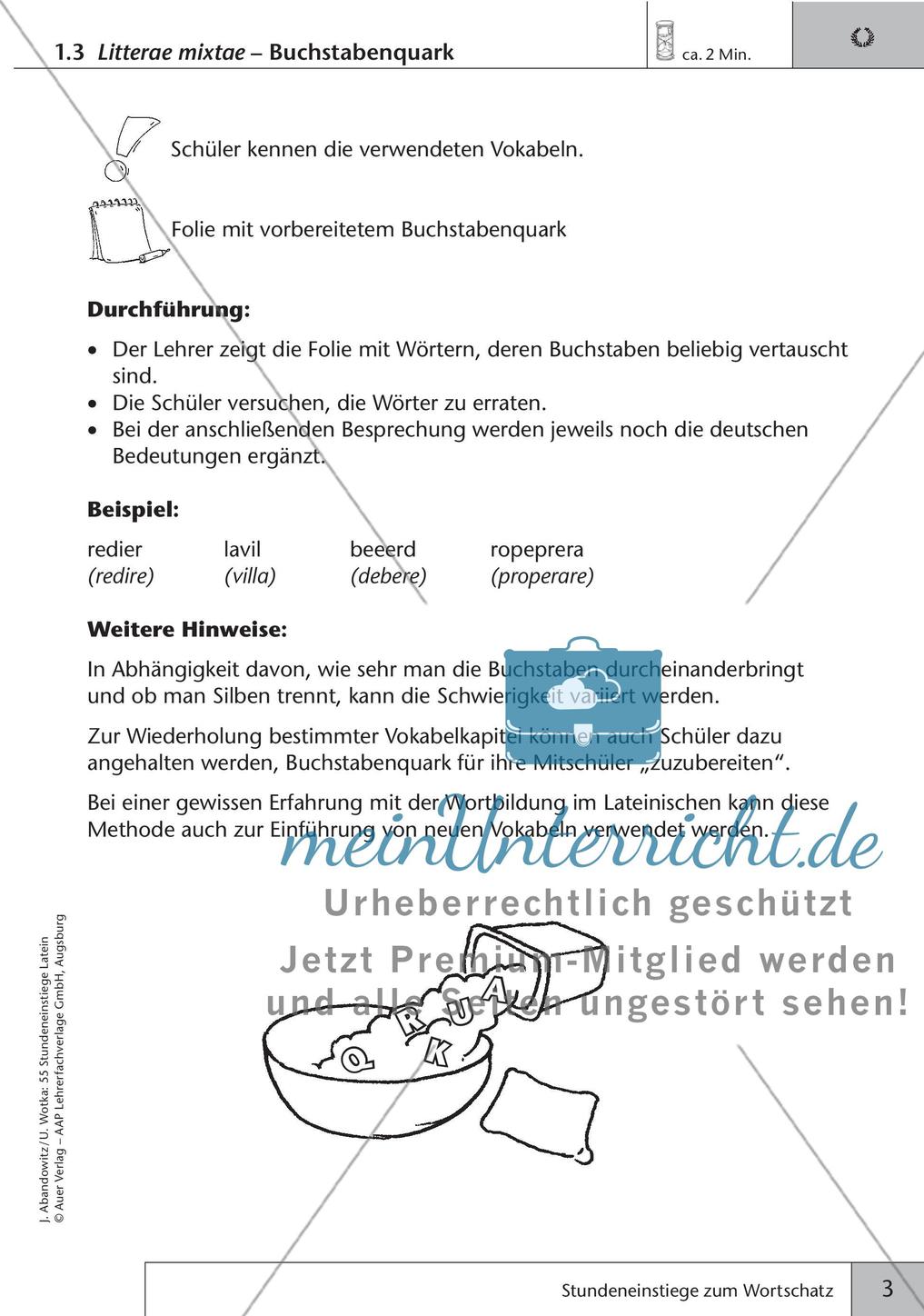 Stundeneinstiege zum Wortschatz Preview 5