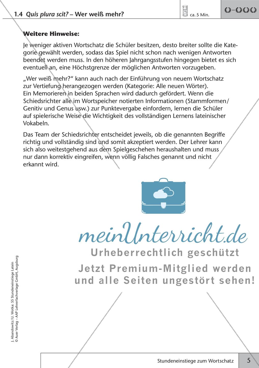 Stundeneinstiege zum Wortschatz Preview 7