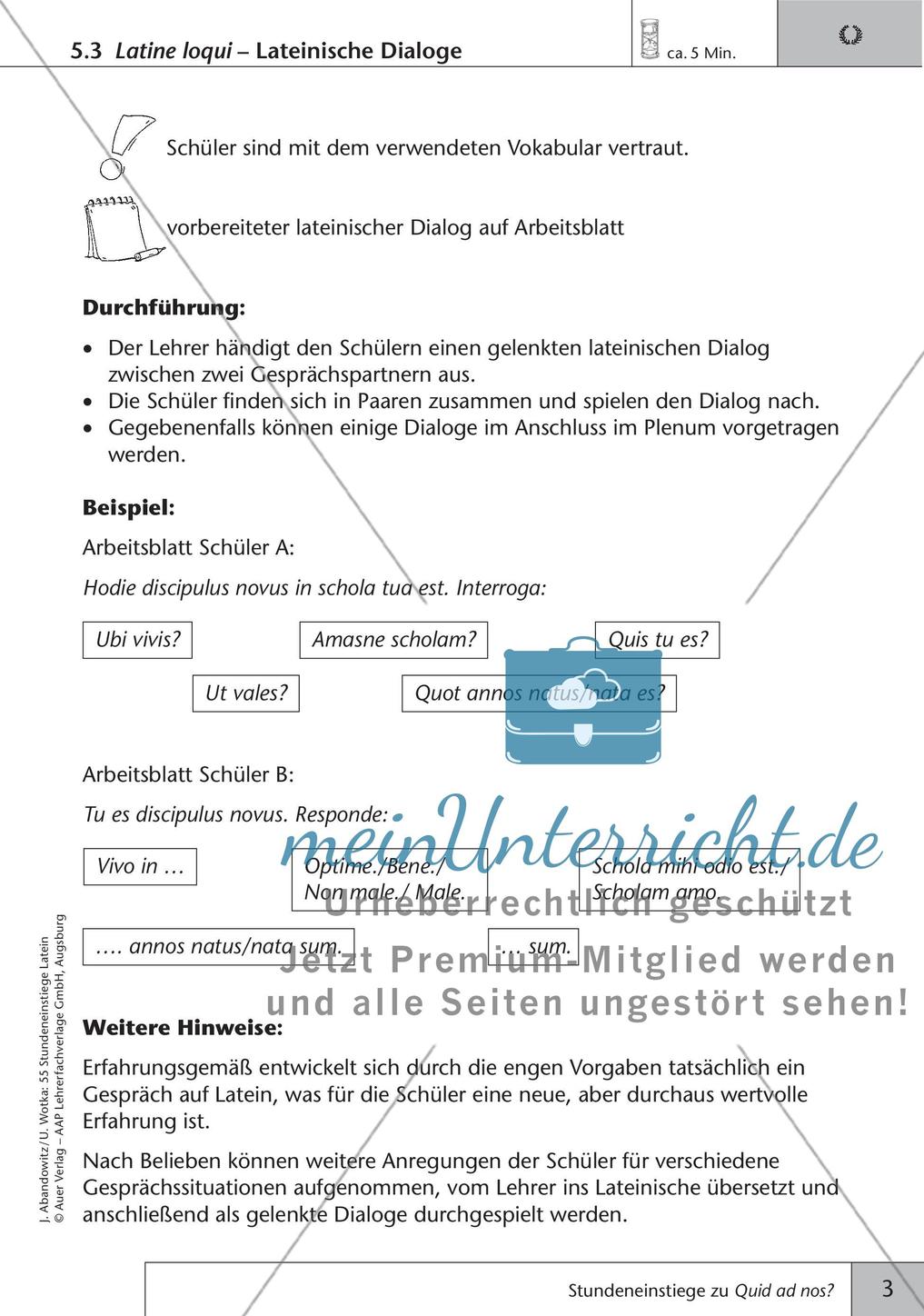 Stundeneinstiege zu Quid ad nos? Preview 5