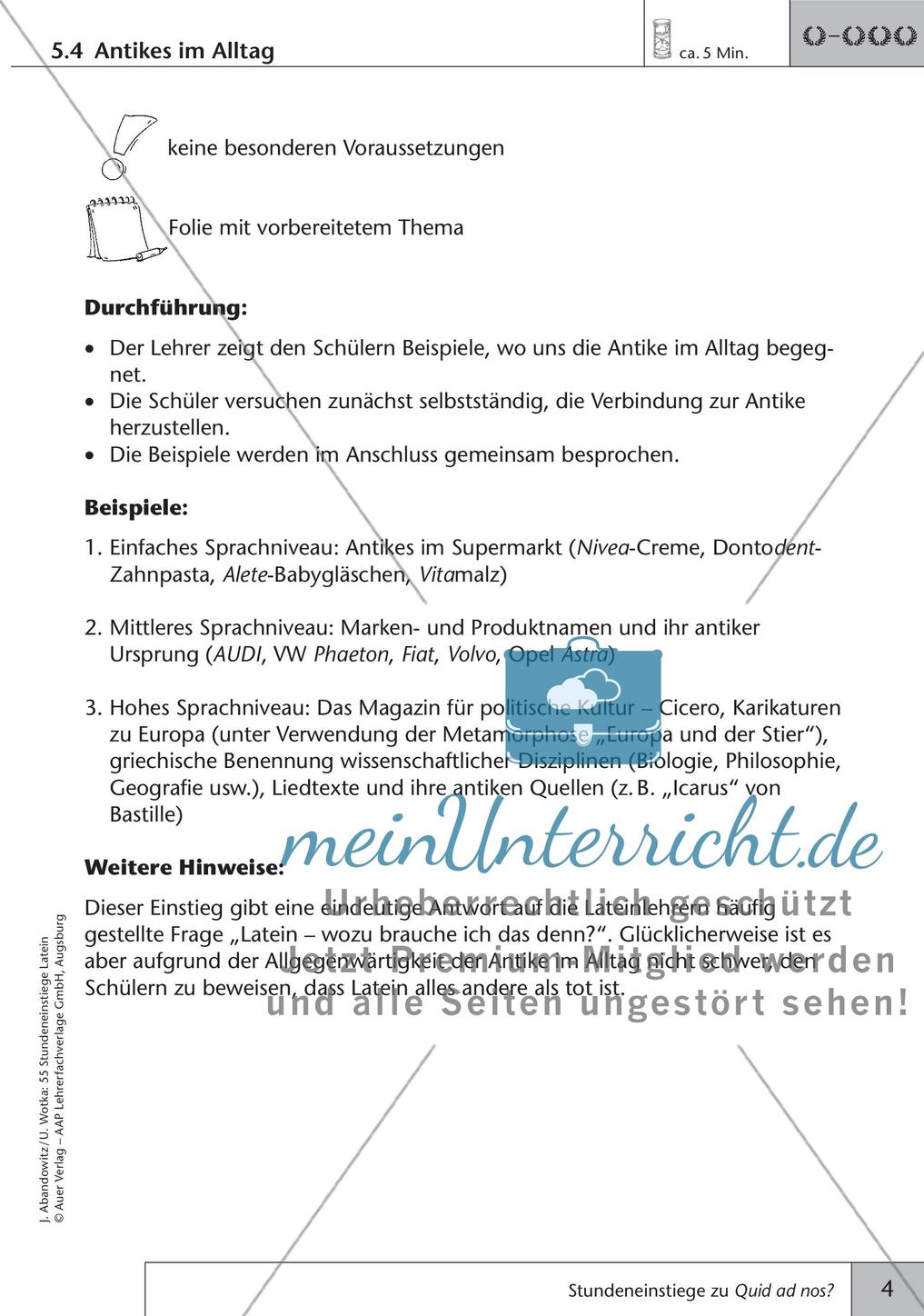 Stundeneinstiege zu Quid ad nos? Preview 6