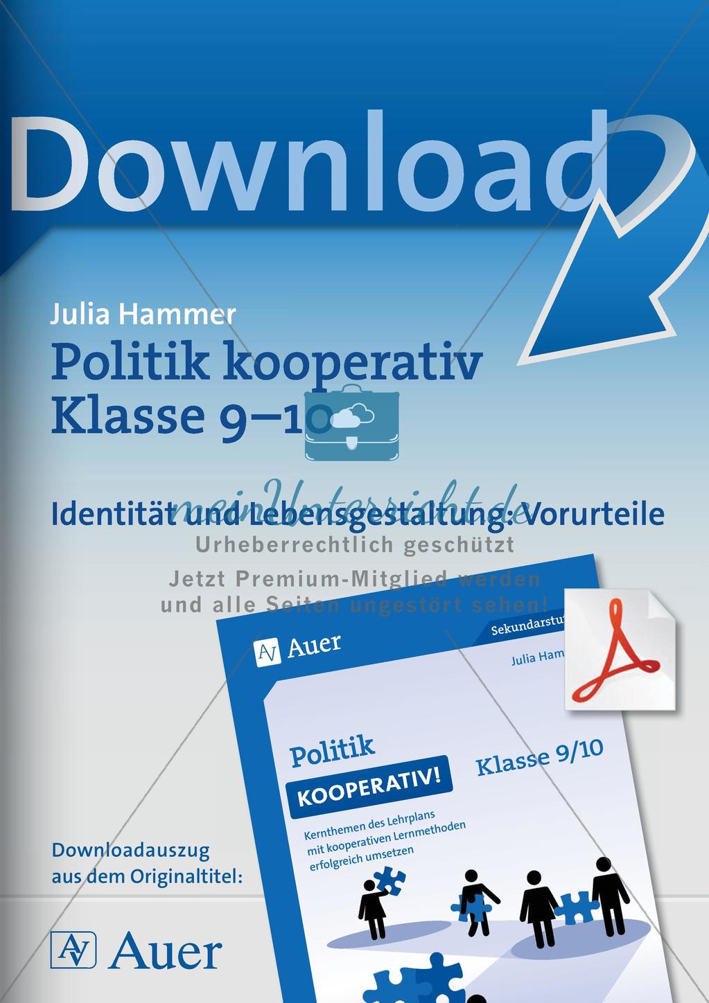 Politik kooperativ - Identität und Lebensgestaltung: Vorurteile Preview 1