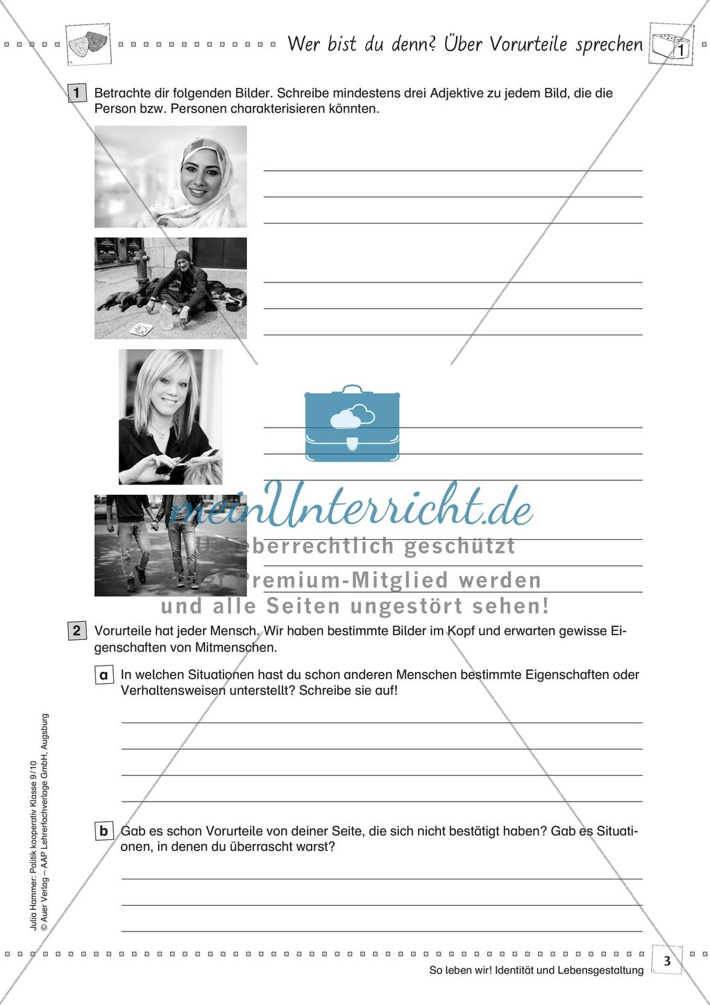 Politik kooperativ - Identität und Lebensgestaltung: Vorurteile Preview 5