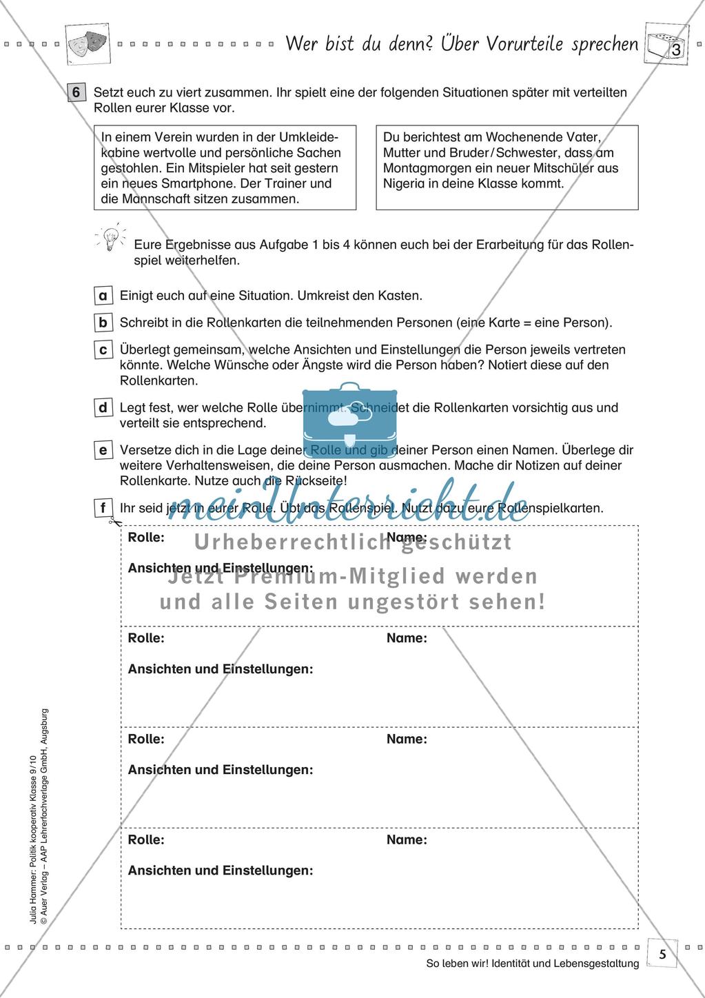 Politik kooperativ - Identität und Lebensgestaltung: Vorurteile Preview 7