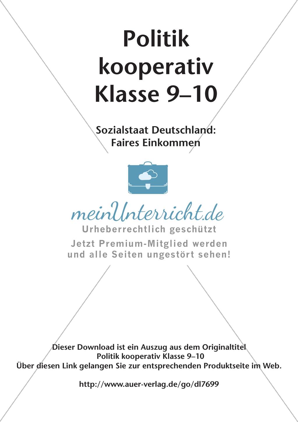 Politik kooperativ - Sozialstaat Deutschland: Faires Einkommen Preview 2