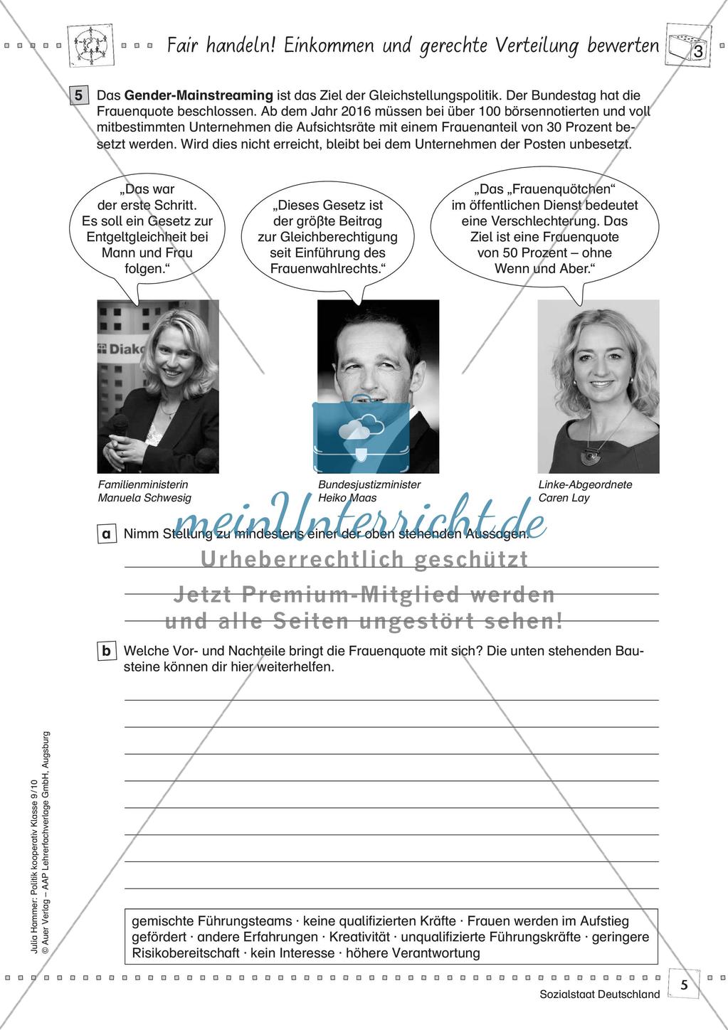 Politik kooperativ - Sozialstaat Deutschland: Faires Einkommen Preview 7