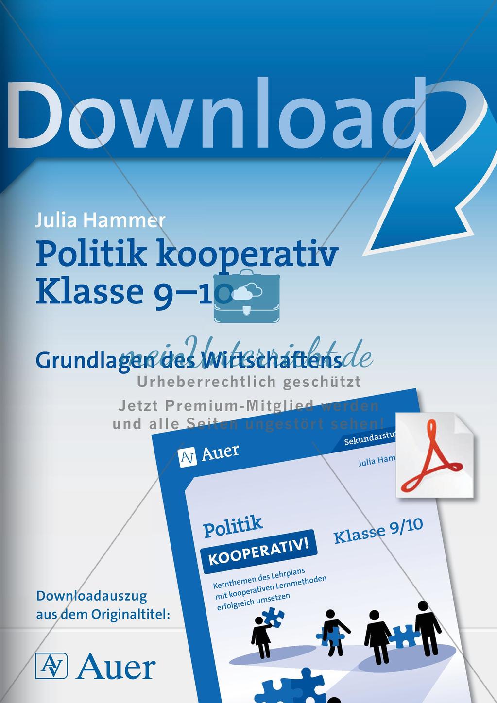 Politik kooperativ: Grundlagen des Wirtschaftens Preview 1