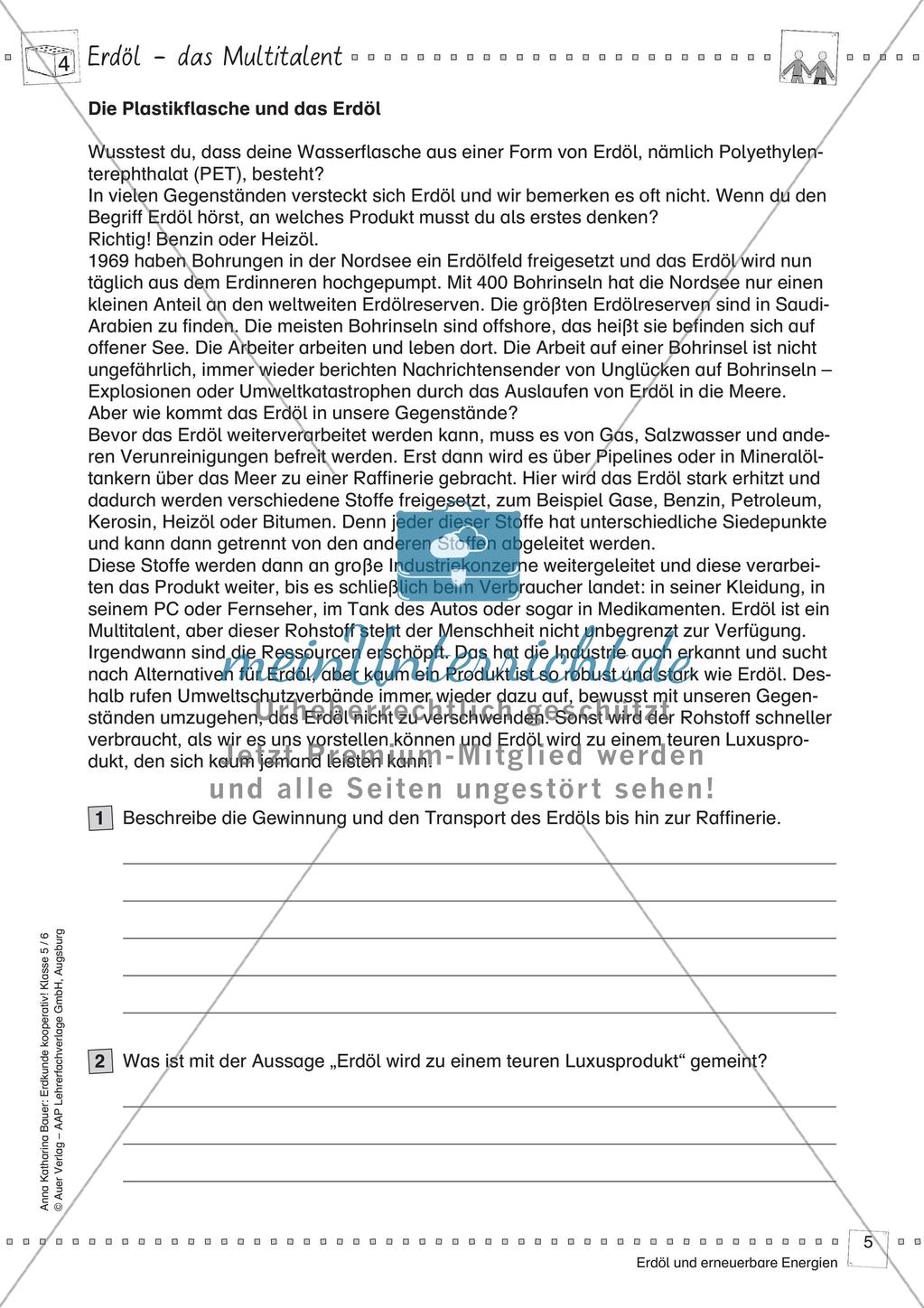 Erdkunde kooperativ: Erdöl und erneuerbare Energien Preview 7