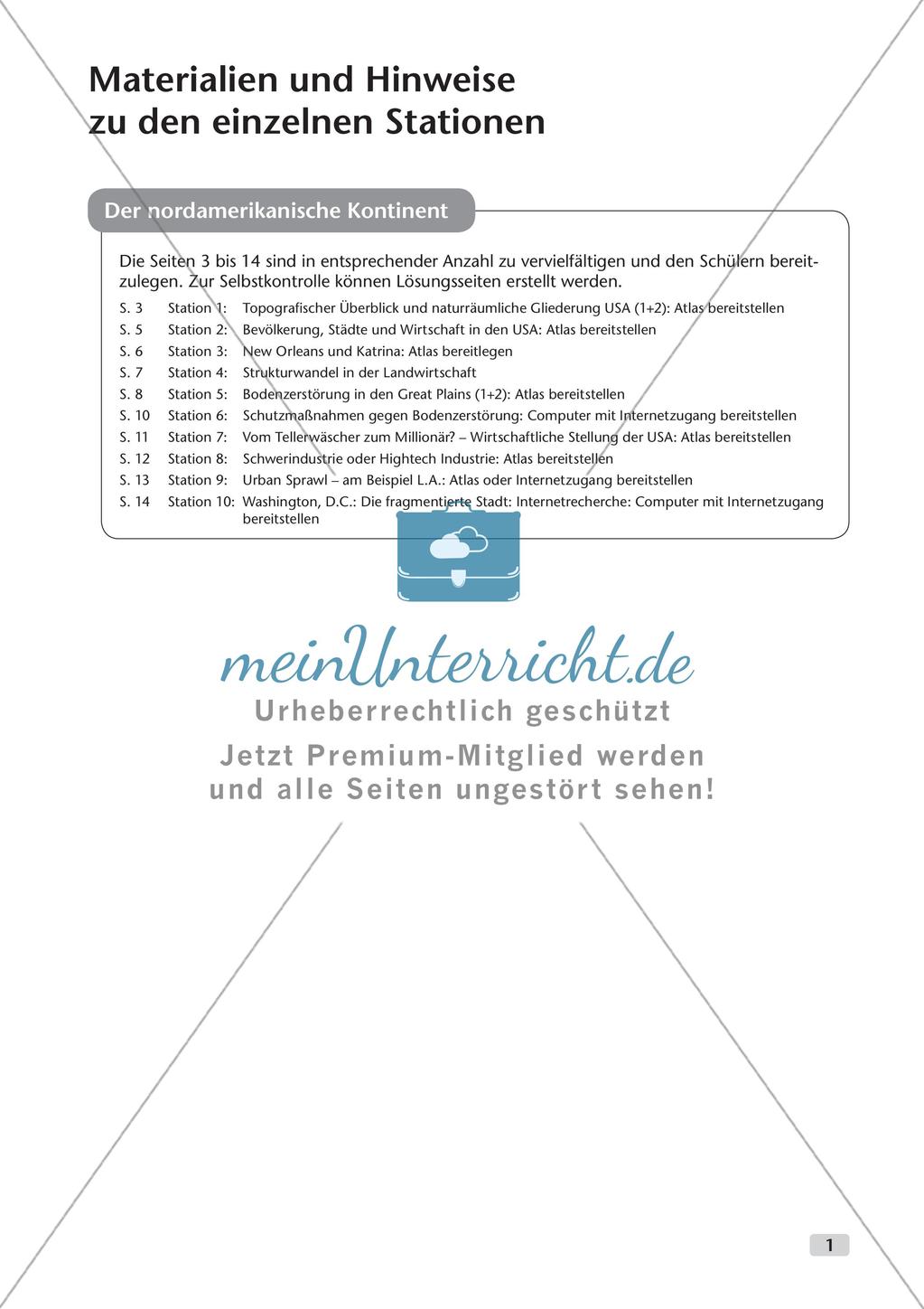 Erdkunde an Stationen: Der nordamerikanische Kontinent Preview 3