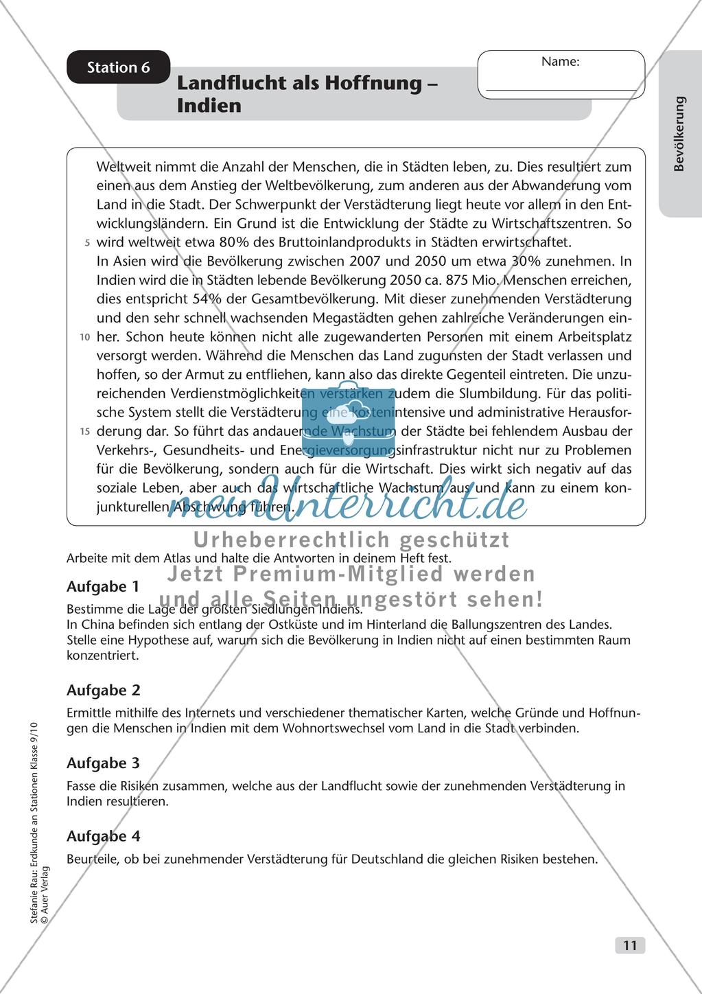 Erdkunde an Stationen: Bevölkerung Preview 13