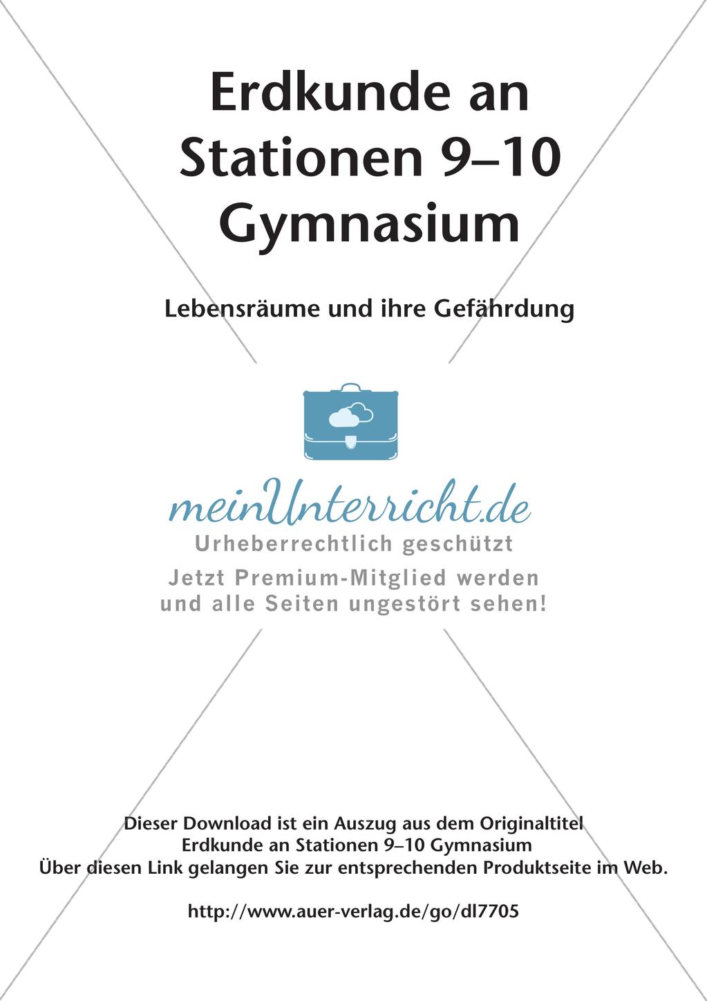 Erdkunde an Stationen: Lebensräume und ihre Gefährdung Preview 2