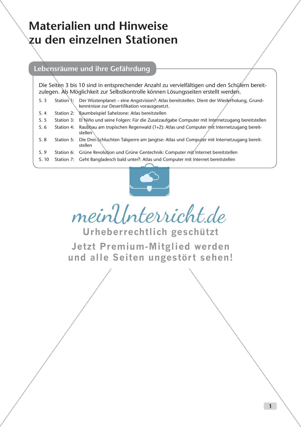 Erdkunde an Stationen: Lebensräume und ihre Gefährdung Preview 3