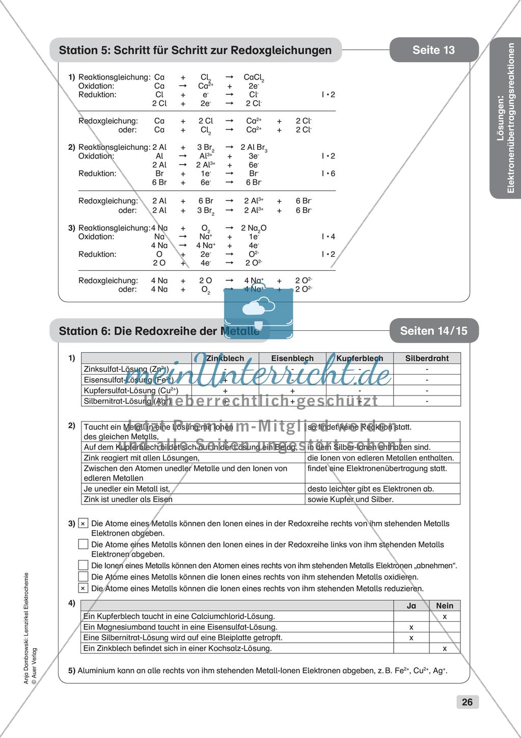 Lernzirkel Elektrochemie: Elektronenübertragungsreaktionen Preview 28