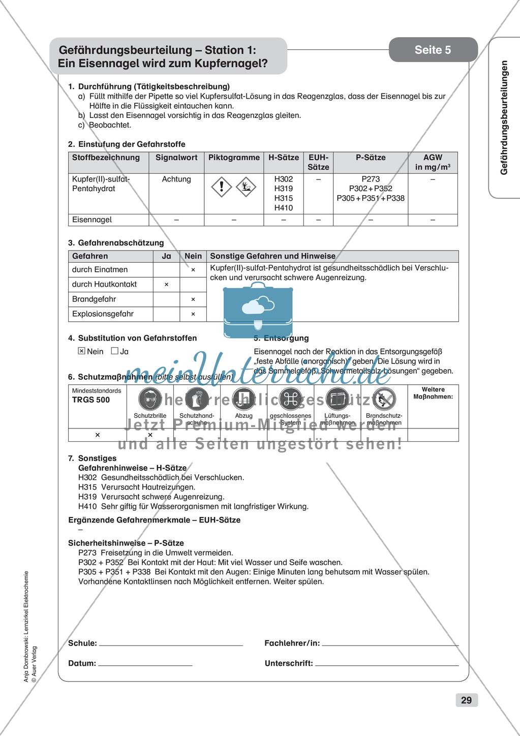 Lernzirkel Elektrochemie: Elektronenübertragungsreaktionen Preview 31