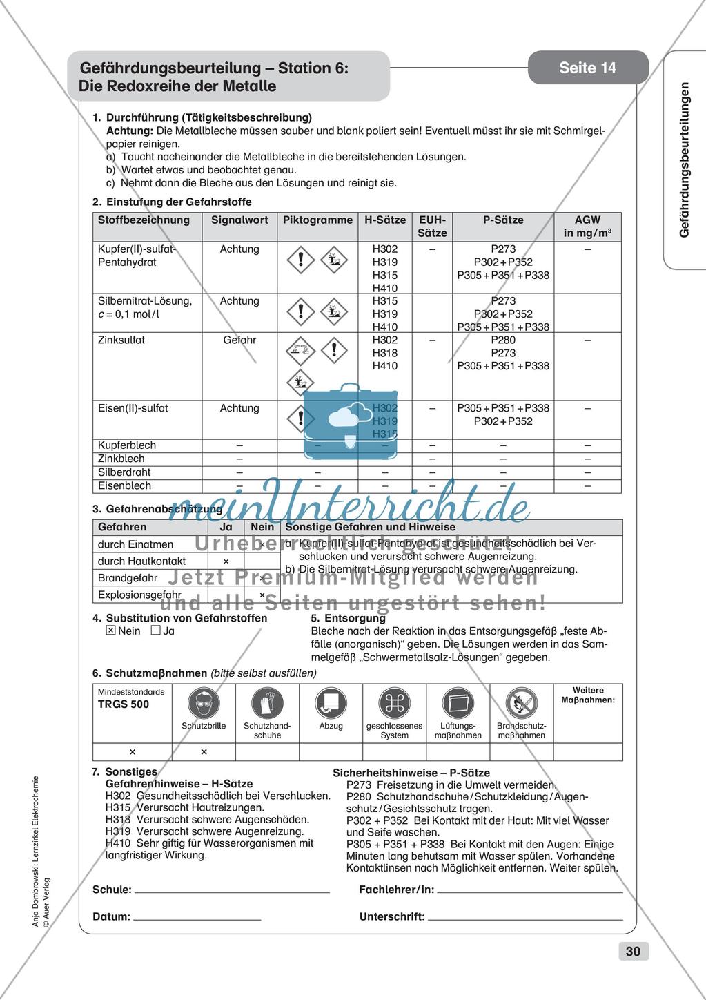 Lernzirkel Elektrochemie: Elektronenübertragungsreaktionen Preview 32