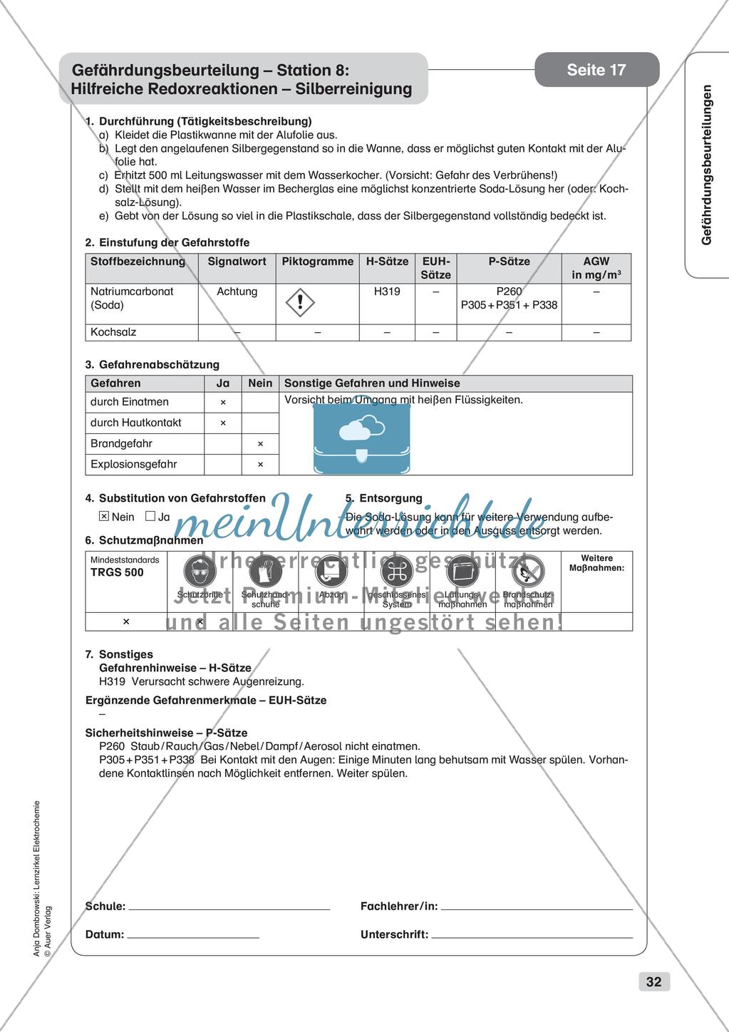Lernzirkel Elektrochemie: Elektronenübertragungsreaktionen Preview 34