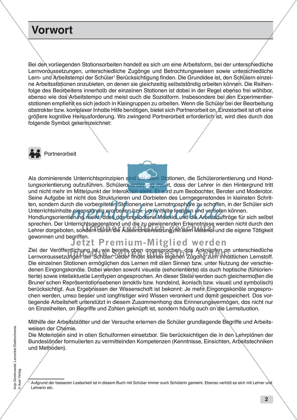 Lernzirkel Elektrochemie: Elektronenübertragungsreaktionen Preview 4