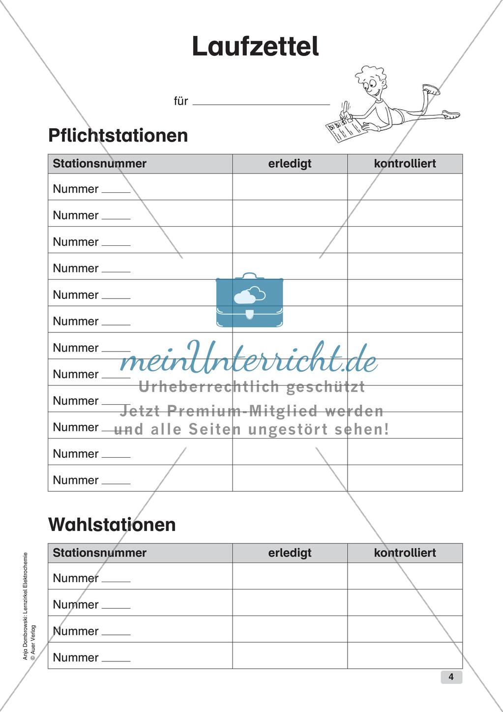Lernzirkel Elektrochemie: Elektronenübertragungsreaktionen Preview 6