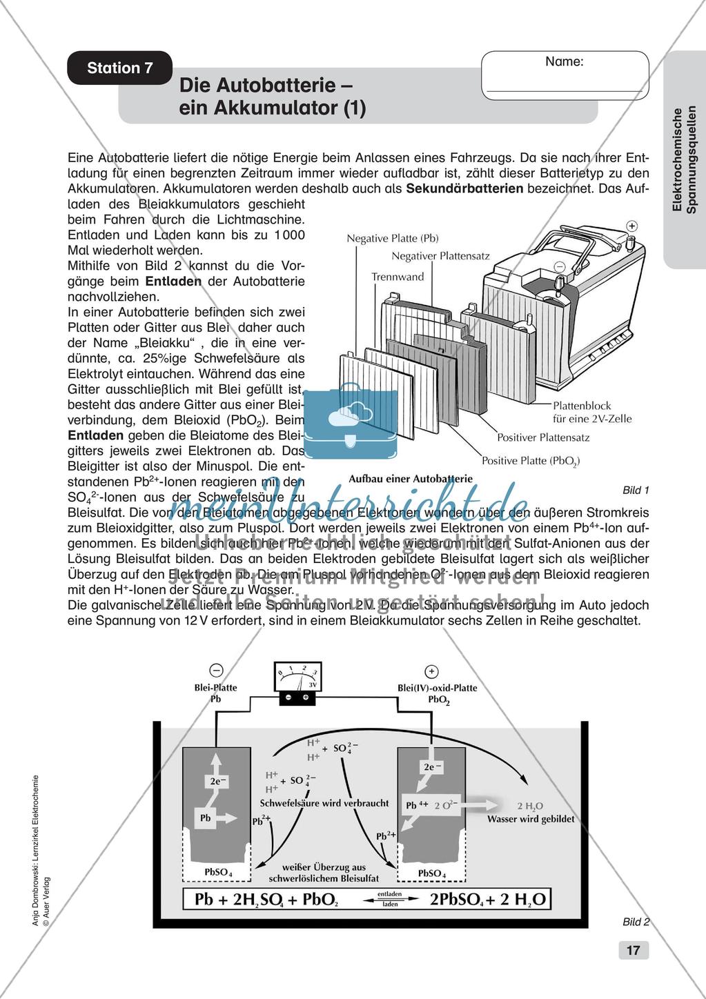 Lernzirkel Elektrochemie: Elektrochemische Spannungsquellen Preview 19