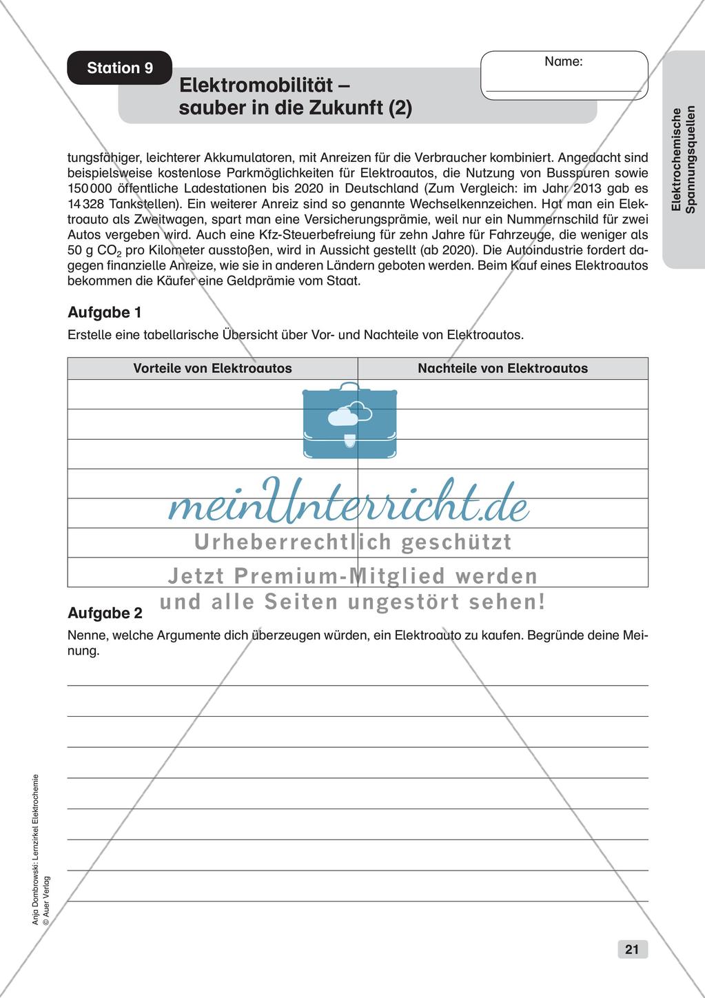Lernzirkel Elektrochemie: Elektrochemische Spannungsquellen Preview 23