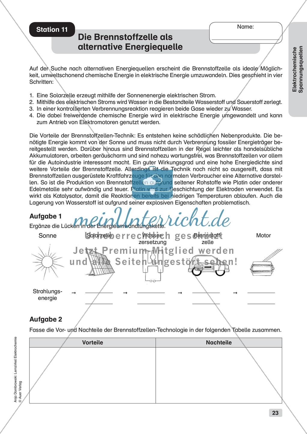 Lernzirkel Elektrochemie: Elektrochemische Spannungsquellen Preview 25