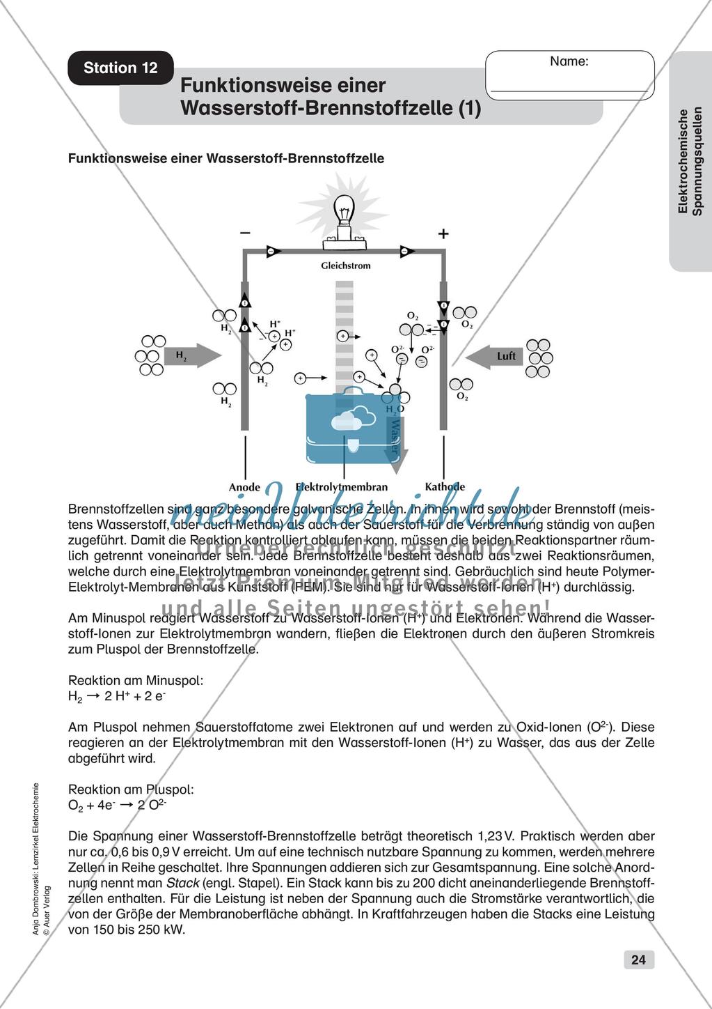 Lernzirkel Elektrochemie: Elektrochemische Spannungsquellen Preview 26