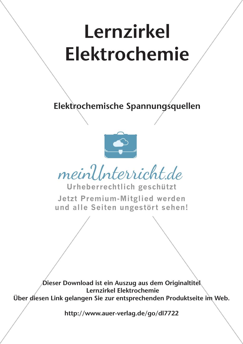Lernzirkel Elektrochemie: Elektrochemische Spannungsquellen Preview 2