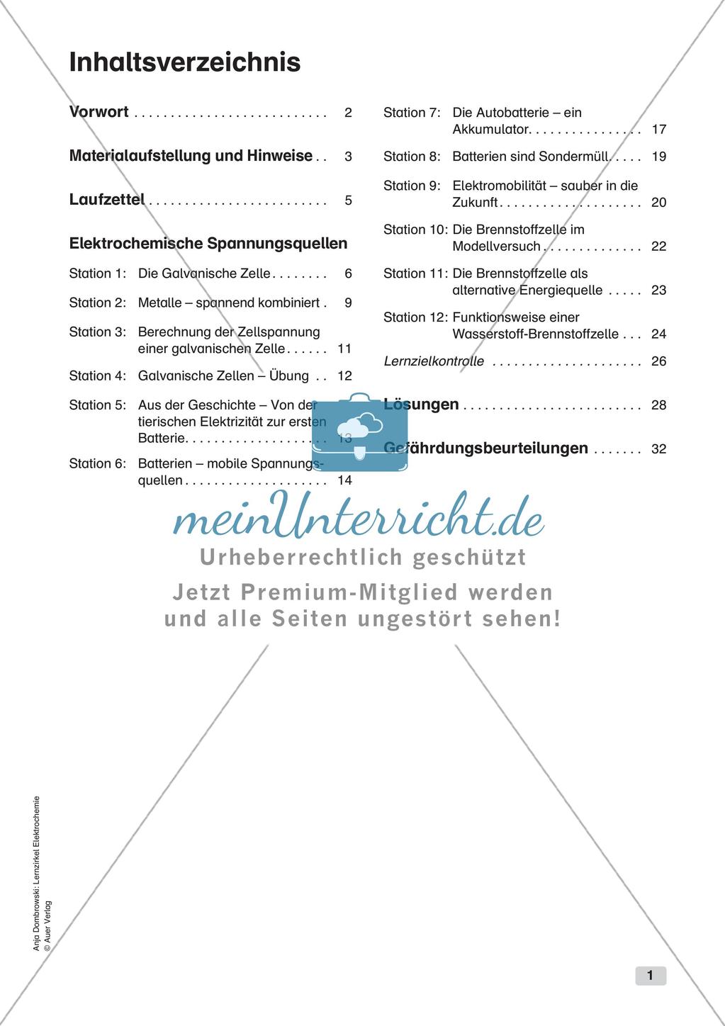Lernzirkel Elektrochemie: Elektrochemische Spannungsquellen Preview 3