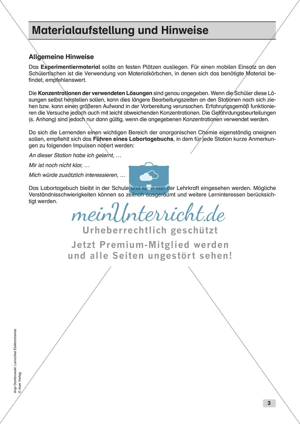 Lernzirkel Elektrochemie: Elektrochemische Spannungsquellen Preview 5