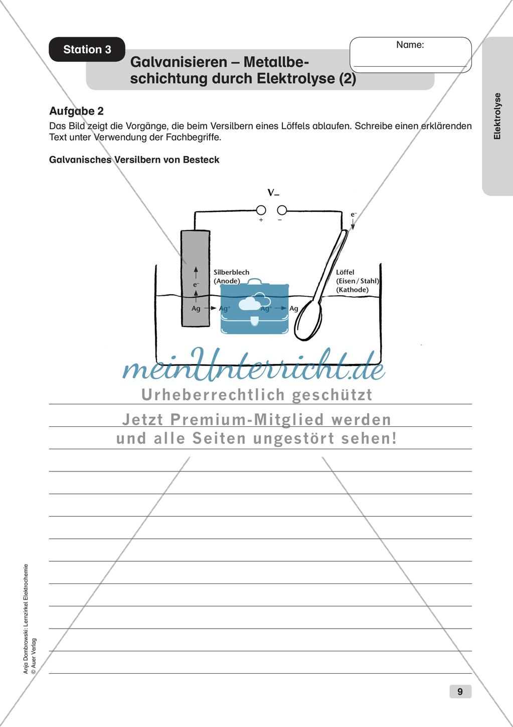 Lernzirkel Elektrochemie: Elektrolyse Preview 11