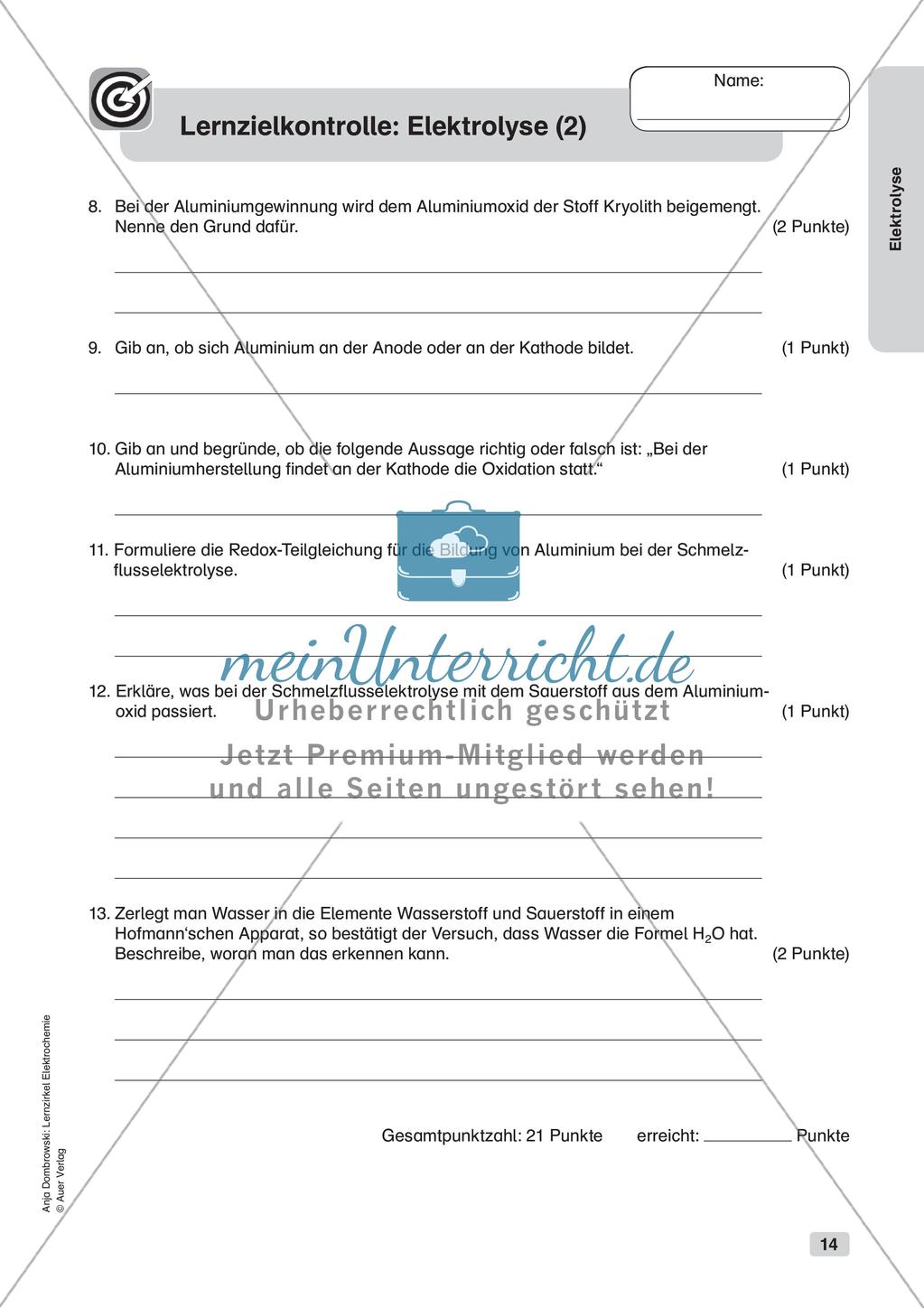Lernzirkel Elektrochemie: Elektrolyse Preview 16