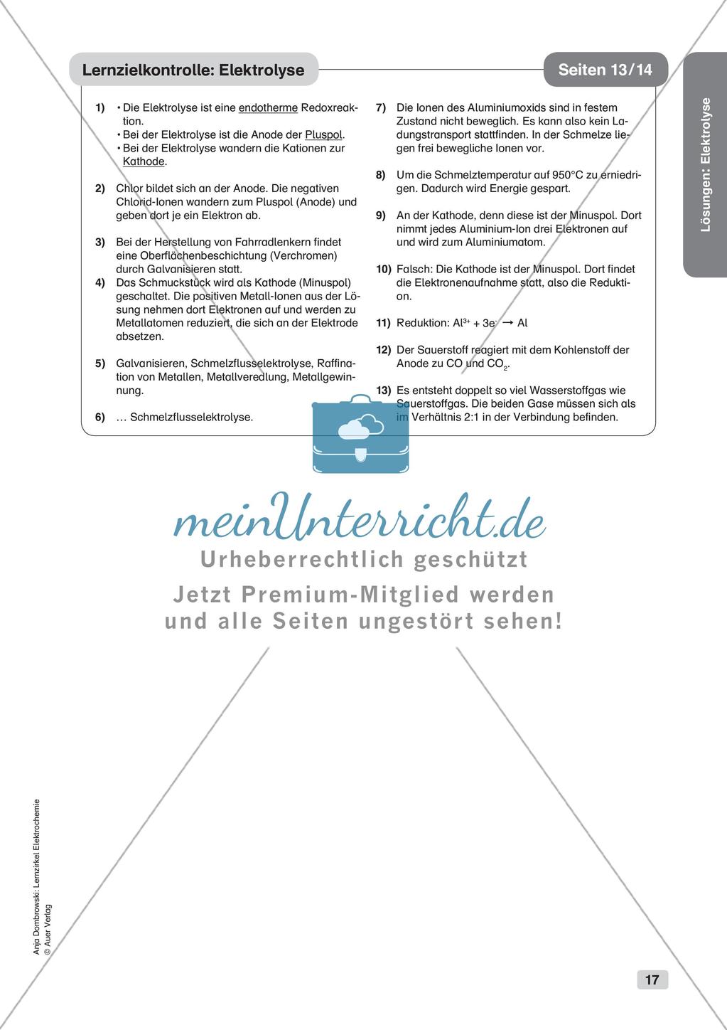 Lernzirkel Elektrochemie: Elektrolyse Preview 19