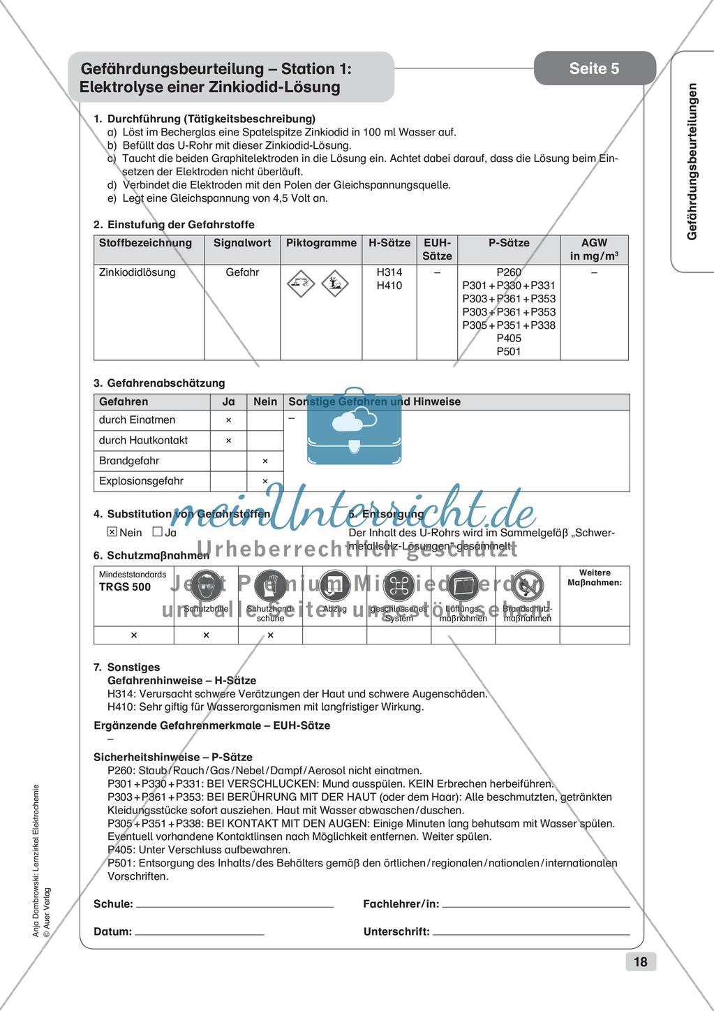 Lernzirkel Elektrochemie: Elektrolyse Preview 20